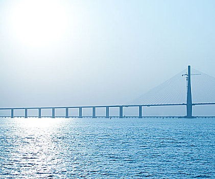 吊桥,上方,海洋,中国