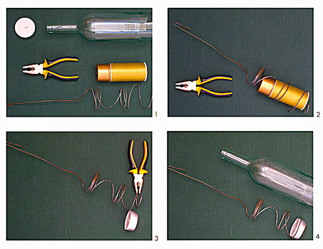 指示,制作,蜡烛,灯笼,玻璃瓶,盘绕,线