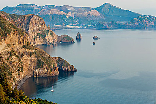 风景,火山,岛屿,利帕里,西西里,意大利