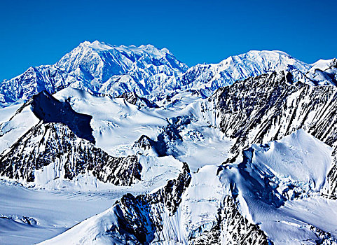 积雪,山脉,山,克卢恩国家公园,育空,加拿大