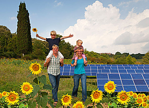 家庭,土地,太阳能电池板