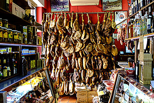 悬挂,肉,店,隆达,安达卢西亚,西班牙
