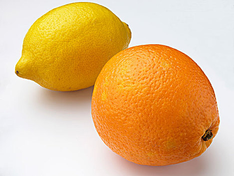 橙色,柠檬,白色背景