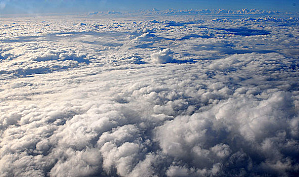 高处,云,风景,飞机