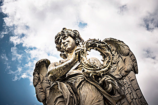 天使,皇冠,刺,雕塑,罗马,拉齐奥,意大利,欧洲