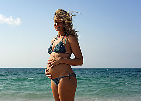 孕妇,海岸