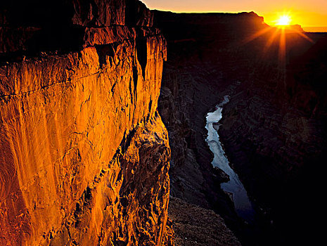 大峡谷国家公园,亚利桑那,美国,日出,砂岩,悬崖,科罗拉多河,大幅,尺寸