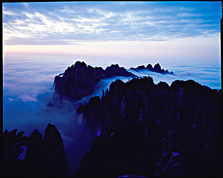 安徽黄山,云海全景