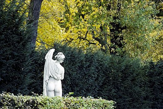 雕塑,女人,展示,后面,凡尔赛宫,法国,欧洲