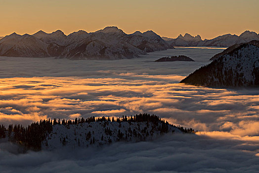 高处,云,风景,阿尔卑斯山,山,湖,巴伐利亚阿尔卑斯山,上巴伐利亚,巴伐利亚,德国