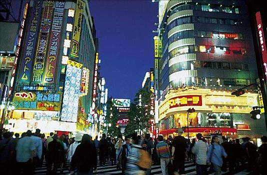 日本,夜晚,新宿,东京,亚洲