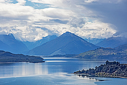 风景,湖,山,南岛,新西兰