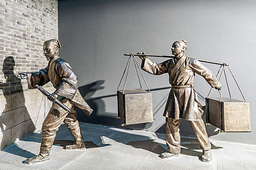 古代科举赶考考生塑像,南京中国科举博物馆