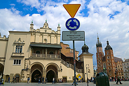 教堂,古建筑,大广场,克拉科夫,波兰
