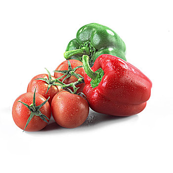 西红柿,红椒,青椒