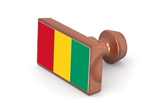 木质,图章,几内亚,旗帜