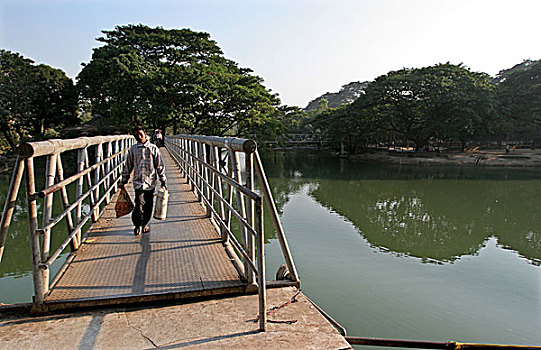 湖,达卡,孟加拉,十二月,2007年