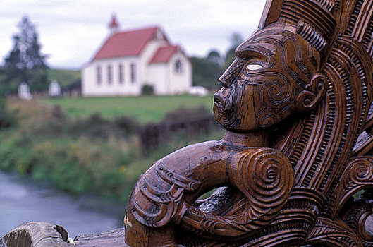 新西兰,靠近,罗托鲁瓦,特写,雕刻,独木舟