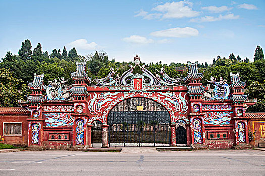 四川安岳县圆觉洞石刻景区大门