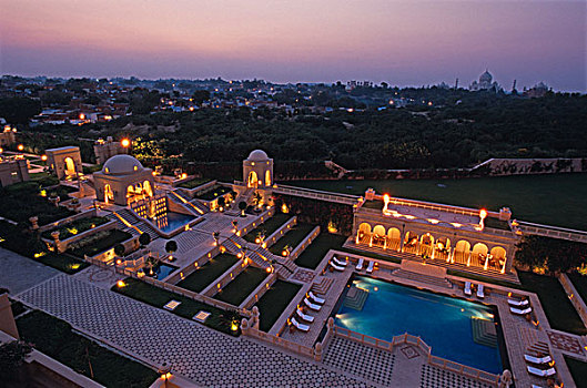 酒店,风景,泰姬陵,阿格拉,北方邦,印度,亚洲