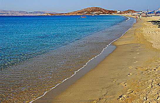 希腊,基克拉迪群岛,纳克索斯岛,海滩
