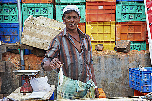 印度,喀拉拉,市场一景,商家
