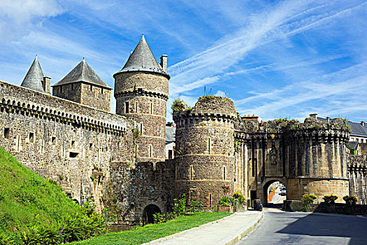 巴黎圣母院,大门,壁,中世纪,城堡,13世纪,布列塔尼半岛,法国