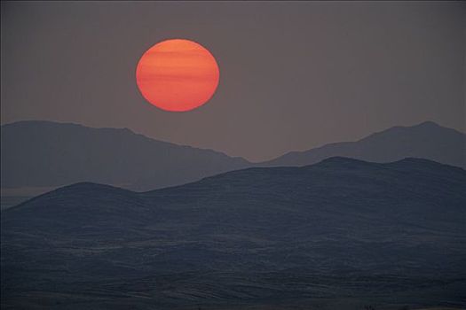 骷髅海岸,日落,纳米比亚