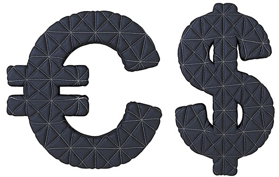 皮革,字体,欧元,美元,象征