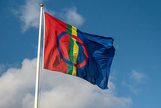 旗帜,种子,拉普兰,蓝天,芬兰,欧洲