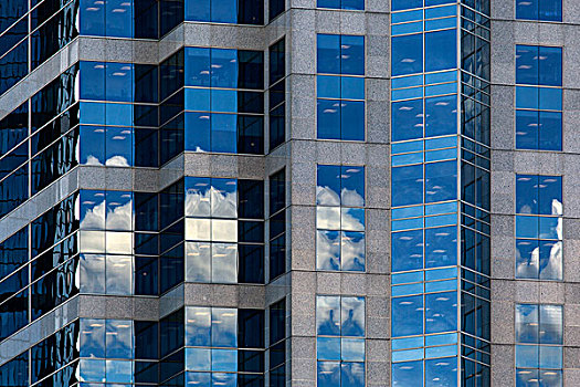 高楼大夏,玻璃幕墙,反射,卡尔加里,加拿大,北美