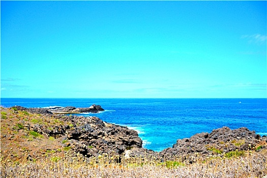 美好,岩石海岸,岛屿,乌斯提卡,西西里