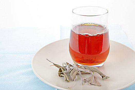 鼠尾草,茶,玻璃杯