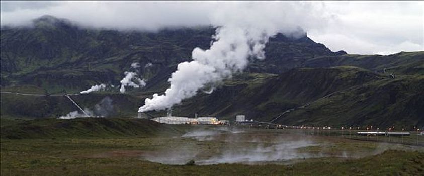 地热发电站,靠近,雷克雅未克,冰岛