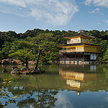 金亭,佛教寺庙,金阁寺,京都,日本