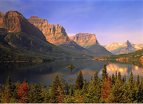 圣玛丽湖,冰川国家公园,蒙大拿,美国