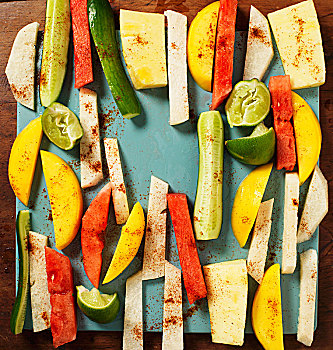蔬菜,水果,切丝,线条,调味品
