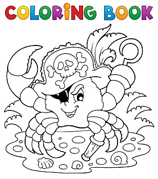 上色画册,海盗,螃蟹