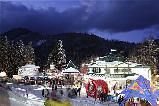 酒吧,帐篷,观众,结束,区域,第一,障碍滑雪,2004年,塞梅宁,下奥地利州