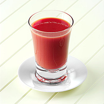 玻璃杯,番茄汁,碟