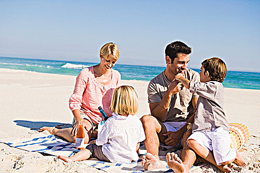 家庭,假期,海滩