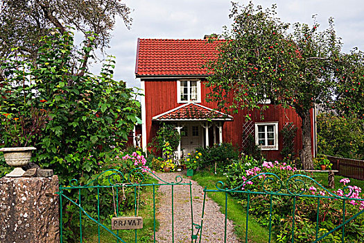 红色,木屋,史马兰,瑞典