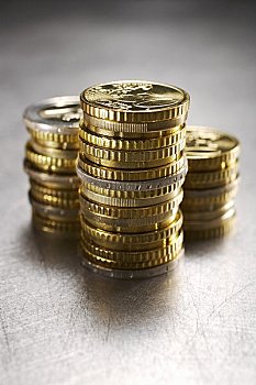 一堆,欧元硬币