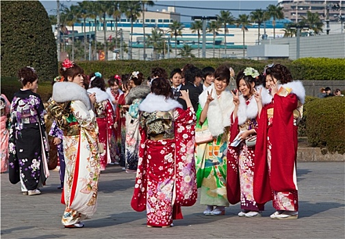 日本人,女人,和服,成年,白天