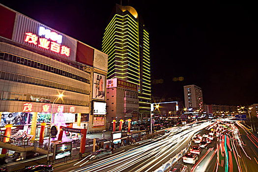 秦皇岛,城市,建筑,繁华,夜景,灯光,道路,亮化,商业