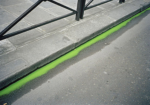 绿色,液体,城市街道,巴黎,法国