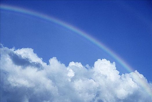 夏威夷,彩虹,拱形,上方,云,蓝天