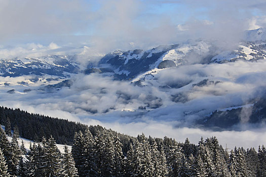 冬季风景,阿尔卑斯山