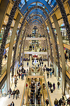 购物中心,装饰,圣诞节,欧洲,通道,汉堡市,德国