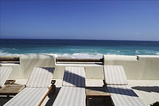 折叠躺椅,海滩,北下加利福尼亚州,墨西哥